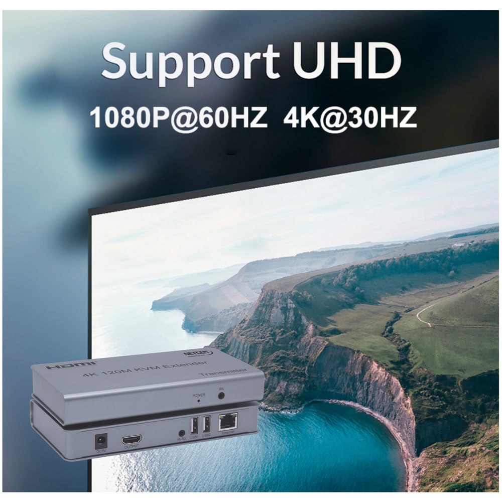 Hdmi Extender 200m IP KVM 2 USB NETCOM Extiende HDMI Cable RJ45 S1756