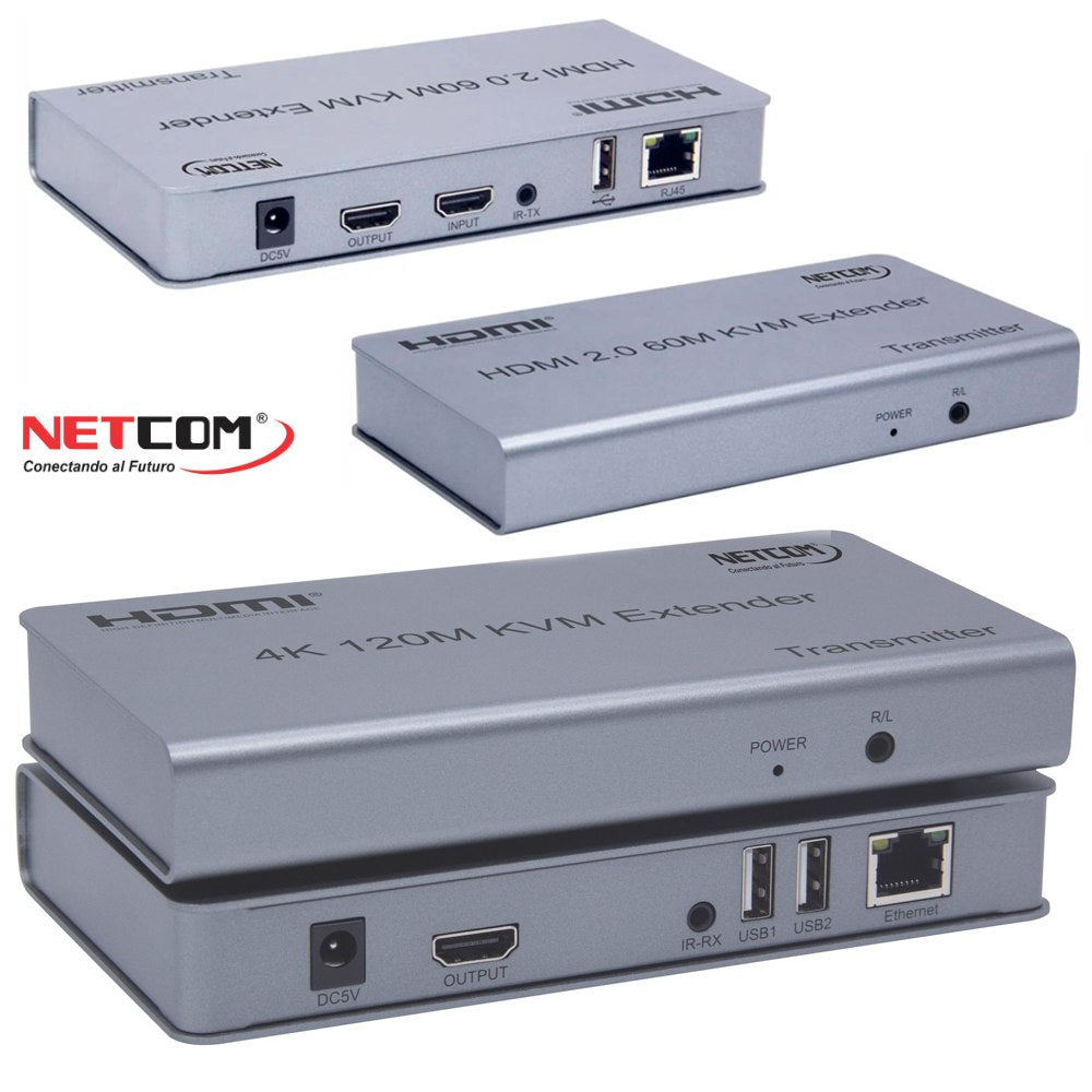 Hdmi Extender 120m IP KVM 2 USB NETCOM Extiende HDMI Cable rj45 S1768
