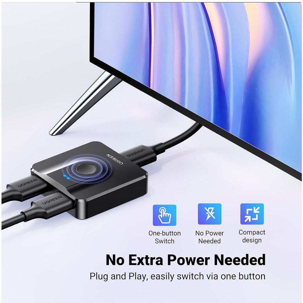 Interruptor HDMI Bidireccional 2 en 1 UGREEN Splitter y Switch 4k 60HZ S1773