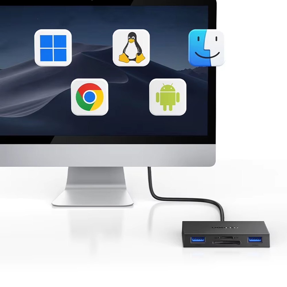 Lector de Memorias 4 en 1 UGREEN USB 3.0 SD micro SD TF Tipo C 5Gbps S1775