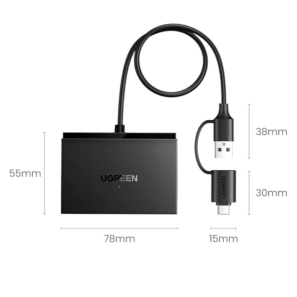 Lector de Memorias 4 en 1 UGREEN USB 3.0 SD micro SD TF Tipo C 5Gbps S1775