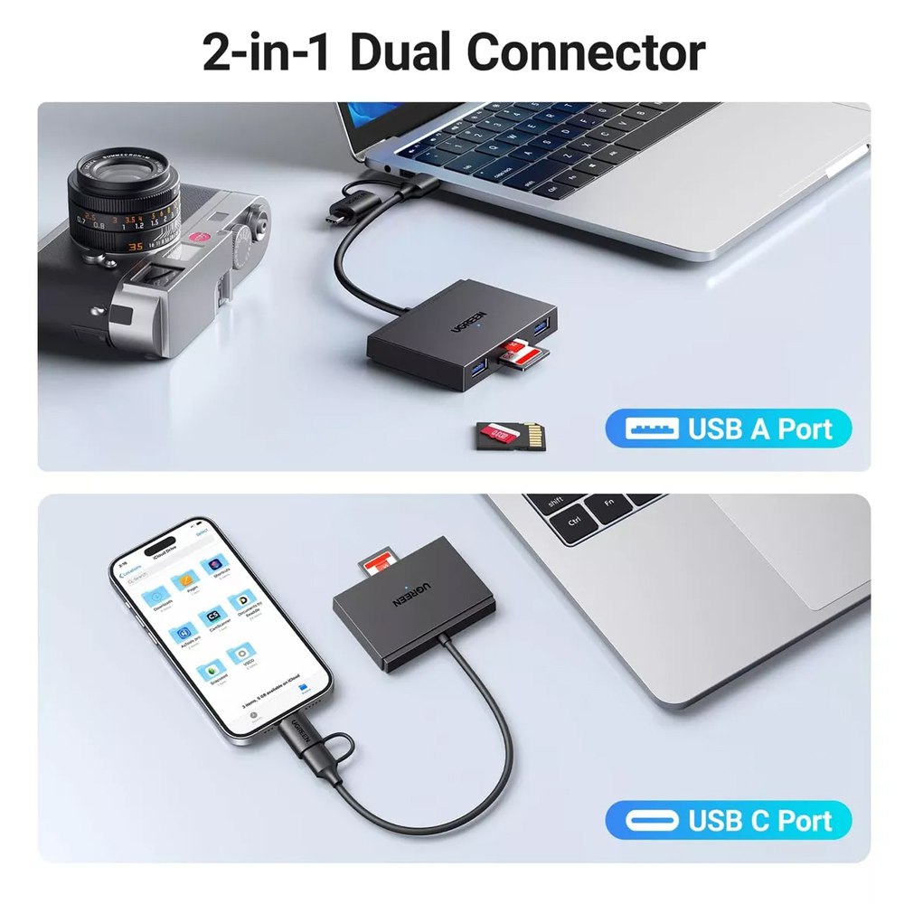 Lector de Memorias 4 en 1 UGREEN USB 3.0 SD micro SD TF Tipo C 5Gbps S1775