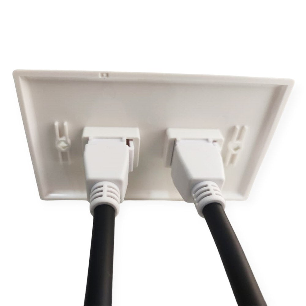 Placa ABS HDMI 2.1 Faceplate HDMI Hembra 2 Puestos con Cable 8K S1777