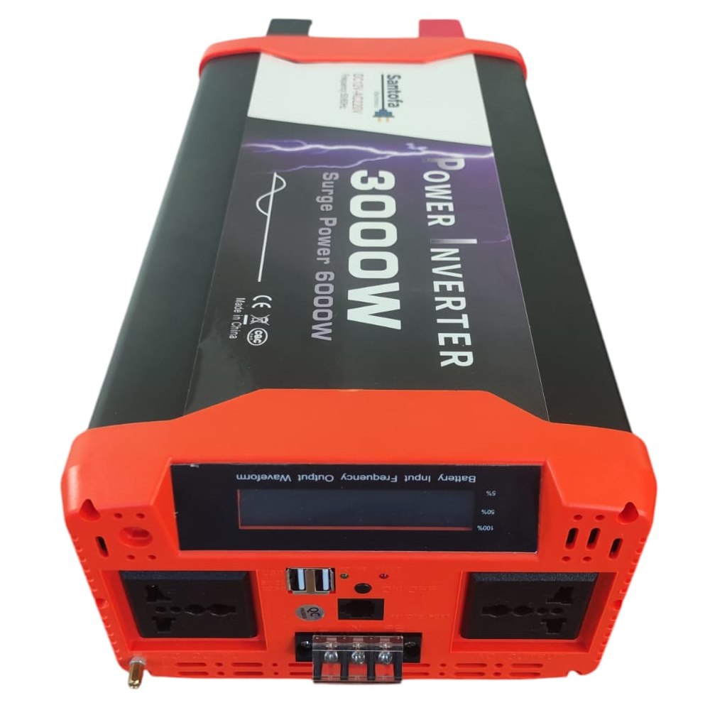 Inversor de Corriente 12v A 220v 3000w 2 Usb 2 Sockets Onda Pura Lcd S1785