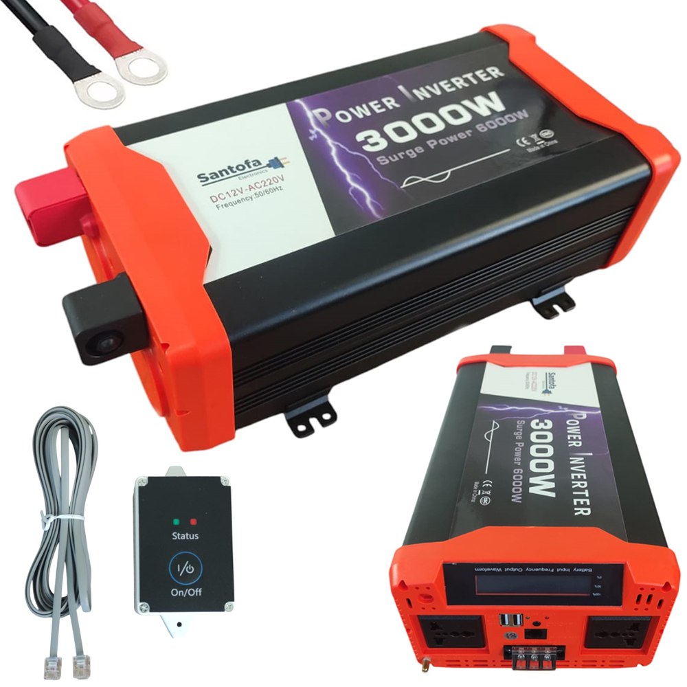 Inversor de Corriente 12v A 220v 3000w 2 Usb 2 Sockets Onda Pura Lcd S1785