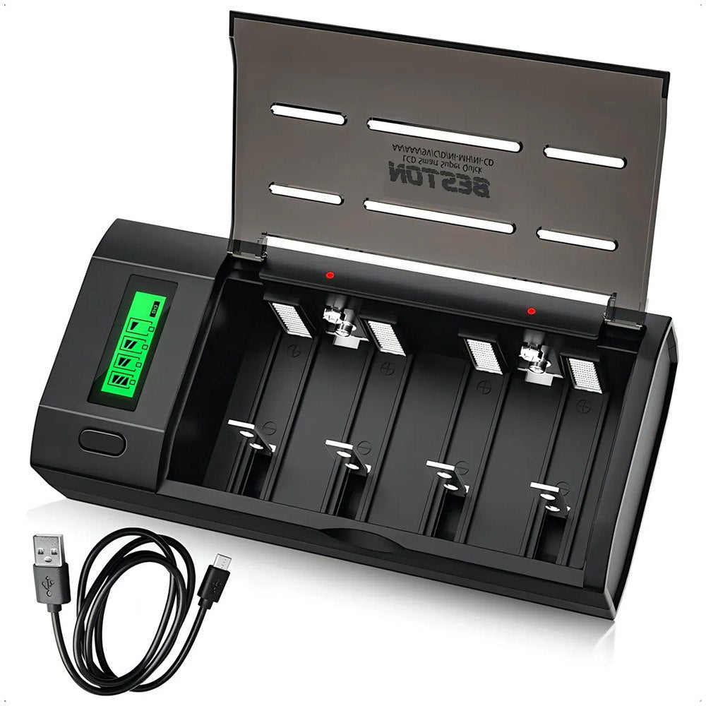 Cargador de Pilas Baterías Recargables AA AAA C D 9V Pantalla LCD S1786