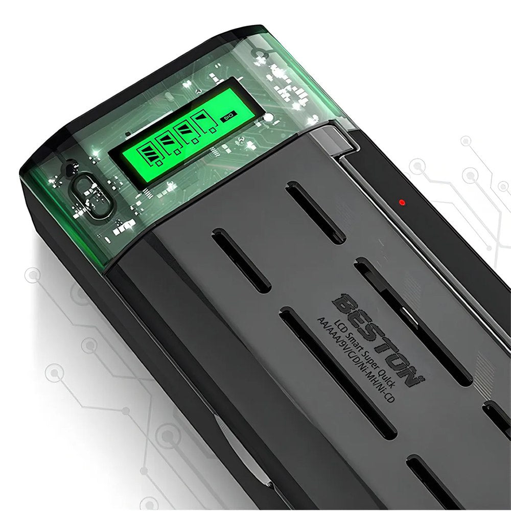 Cargador de Pilas Baterías Recargables AA AAA C D 9V Pantalla LCD S1786