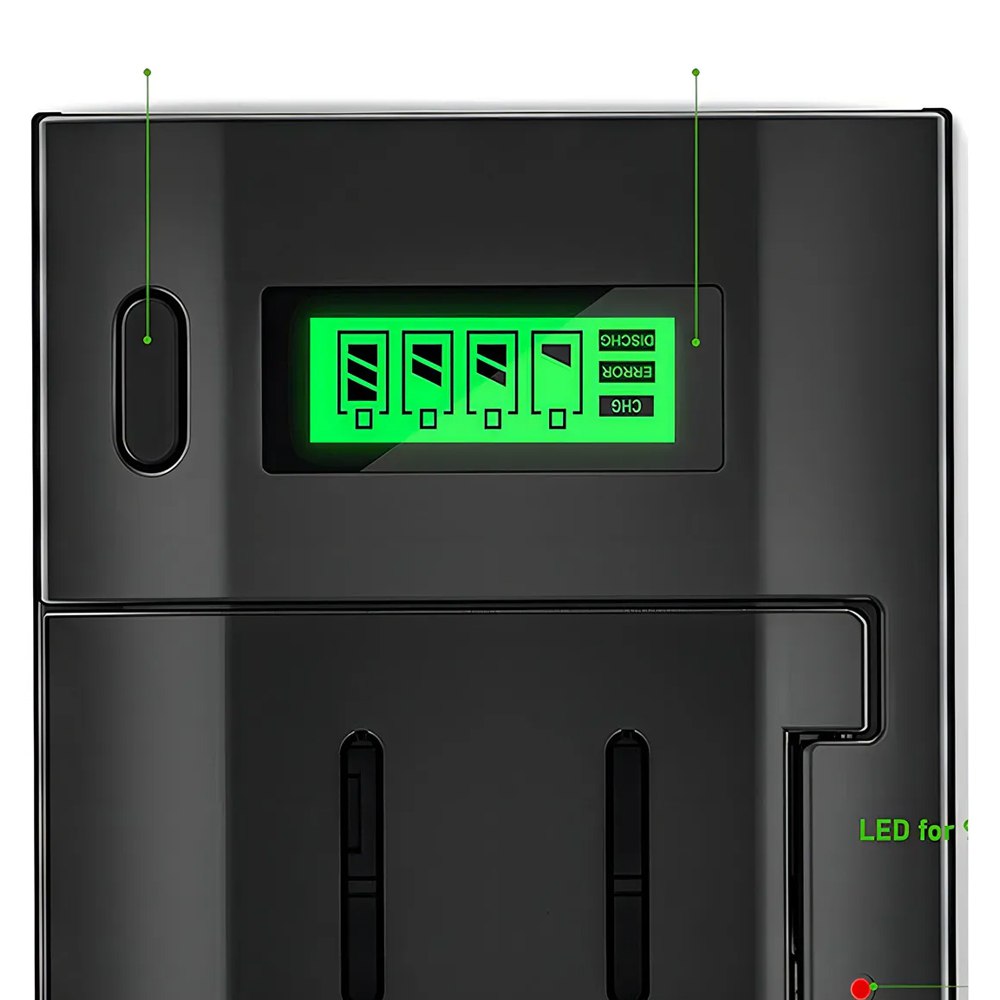 Cargador de Pilas Baterías Recargables AA AAA C D 9V Pantalla LCD S1786