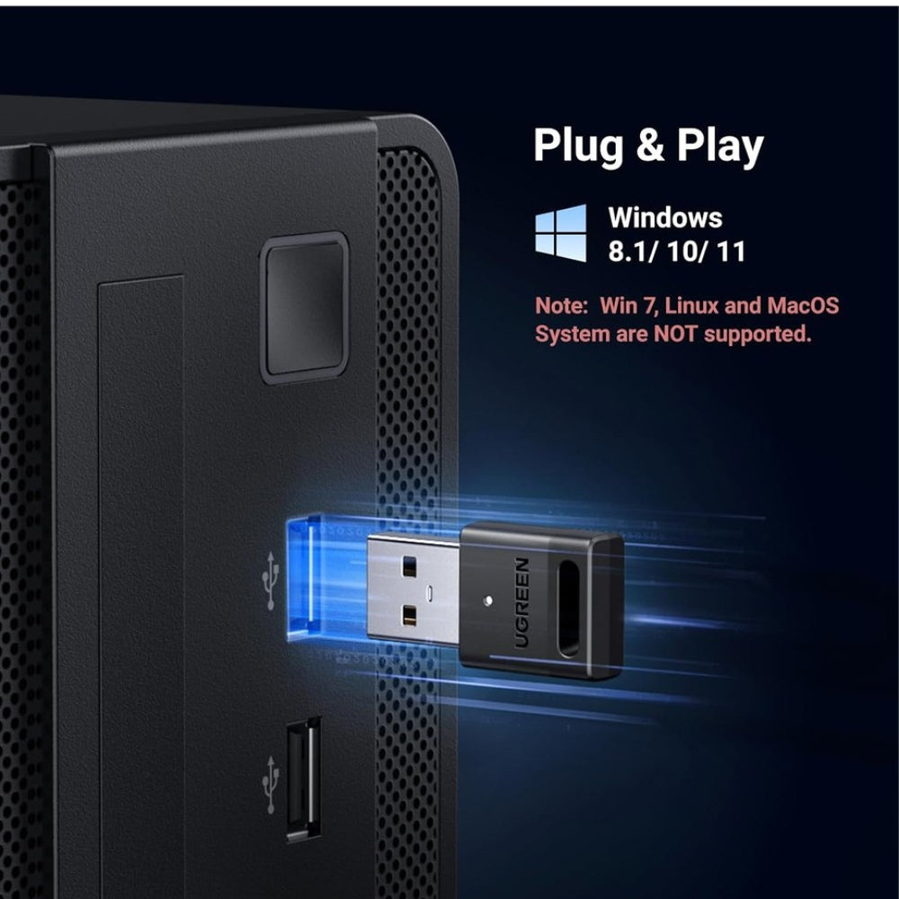 Adaptador Bluetooth 5.3 UGREEN 20 Metros Emisor Receptor USB S1791
