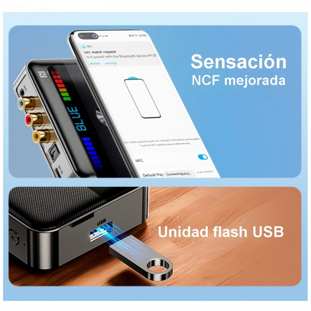 Adaptador Bluetooth 5.3 Dual Trasmisor y Receptor Convertidor Optico S1794