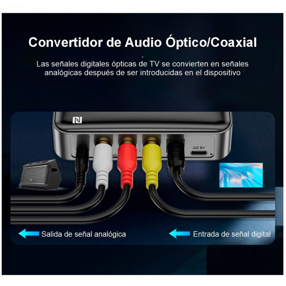 Adaptador Bluetooth 5.3 Dual Trasmisor y Receptor Convertidor Optico S1794