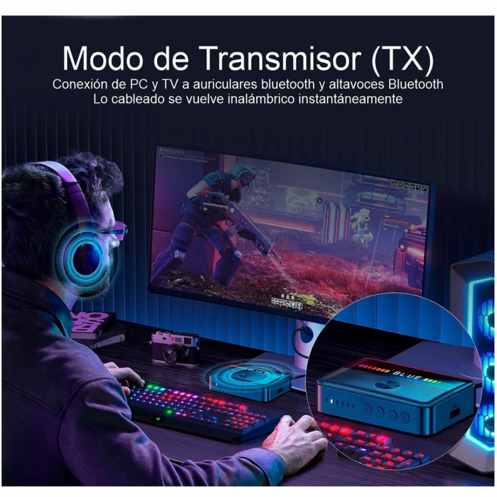 Adaptador Bluetooth 5.3 Dual Trasmisor y Receptor Convertidor Optico S1794
