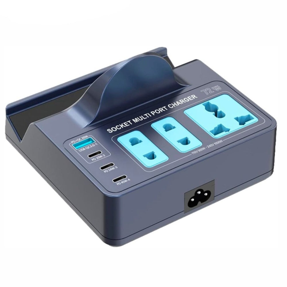 Cargador Multifuncional 7 en 1 Carga Inalámbrica 3 Sockets 3 Tipo C S1795