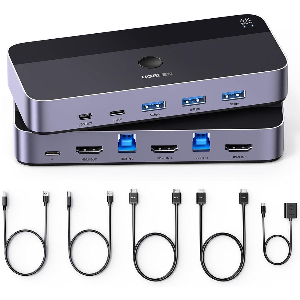 Switch HDMI 4K 60Hz KVM 2 In 1 Out UGREEN Conmutador S1796