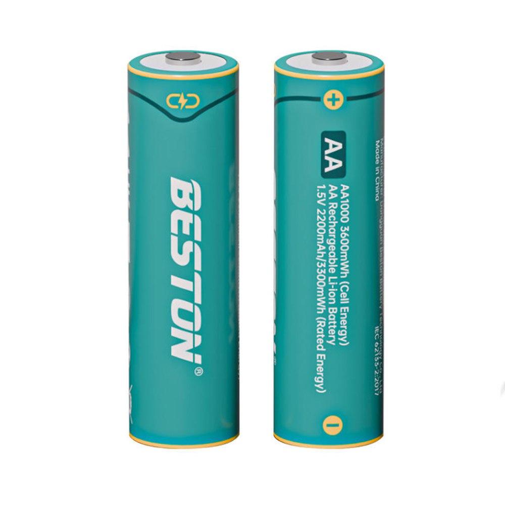 4 Baterias de litio recargable AA pila 1.5V 3600mWh BESTON AA1000 S1799