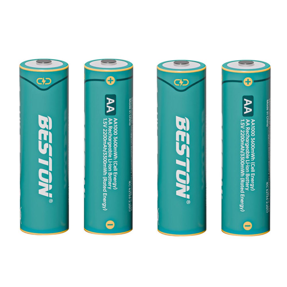 4 Baterias de litio recargable AA pila 1.5V 3600mWh BESTON AA1000 S1799