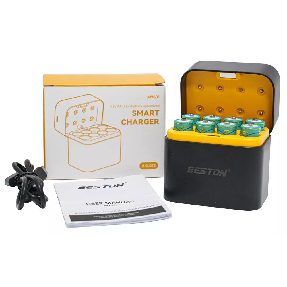 Cargador Inteligente de Pilas Baterías Recargables 8 Puestos AA M7036 S1804