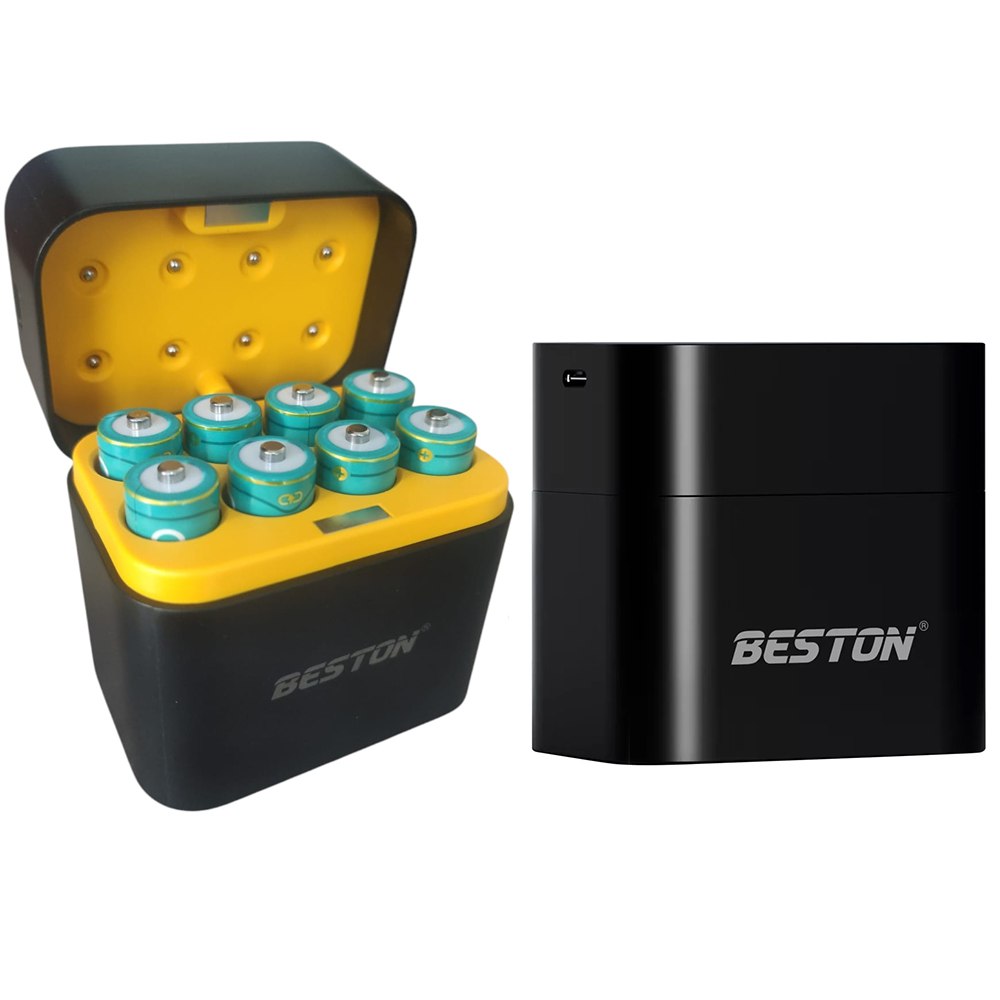 Cargador de Pilas Baterías AA Recargables 8 Puestos + 8 Baterías AA S1805