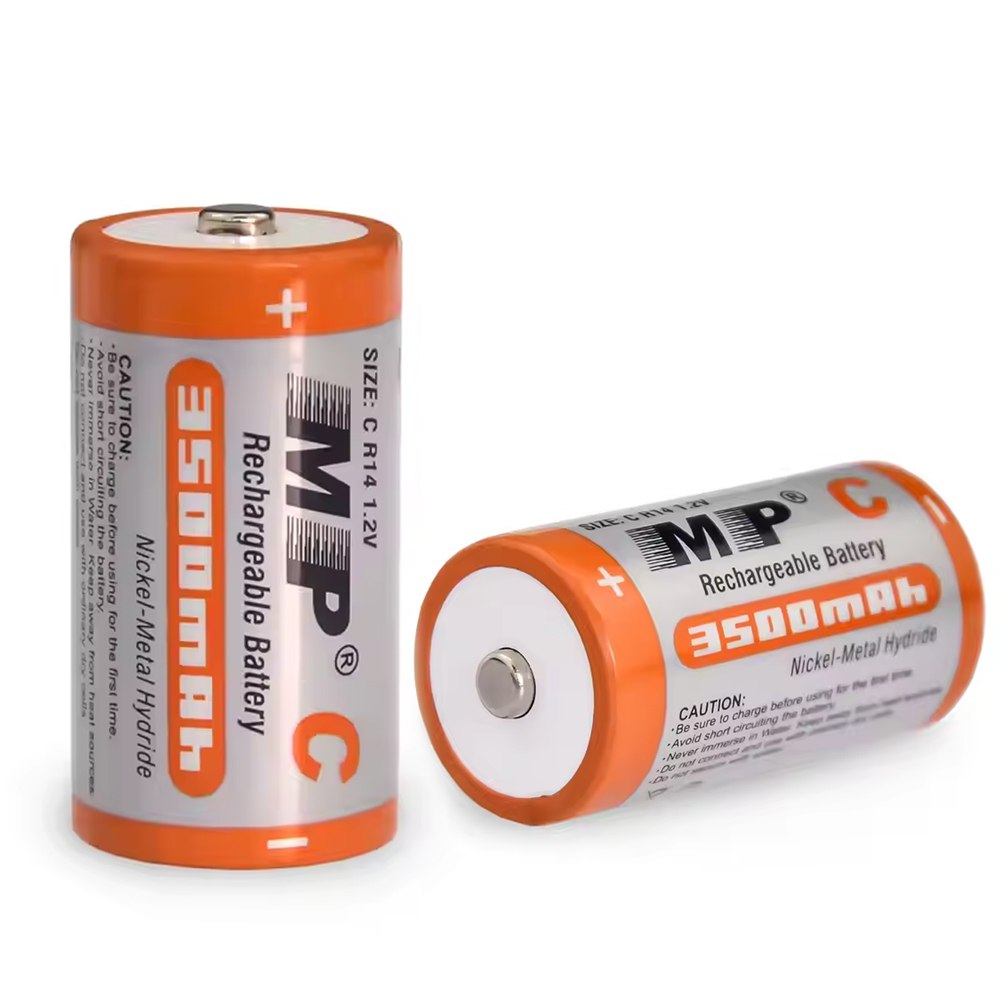 2 Baterias de Litio Recargable Tipo C Pilas 1.2V 3500mAh MP Mediana S1808