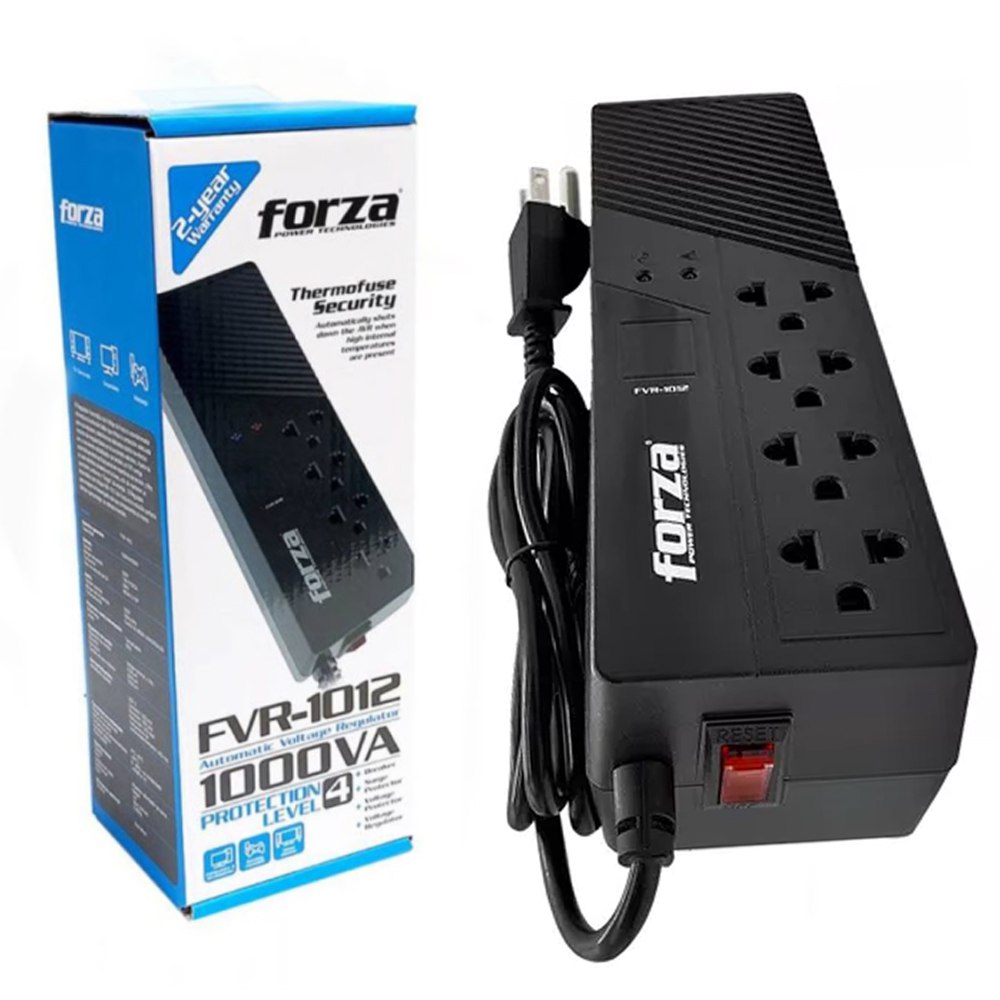 Estabilizador FORZA FVR-1012 1000VA 500W 4 TOMAS 220V Regulador S1810