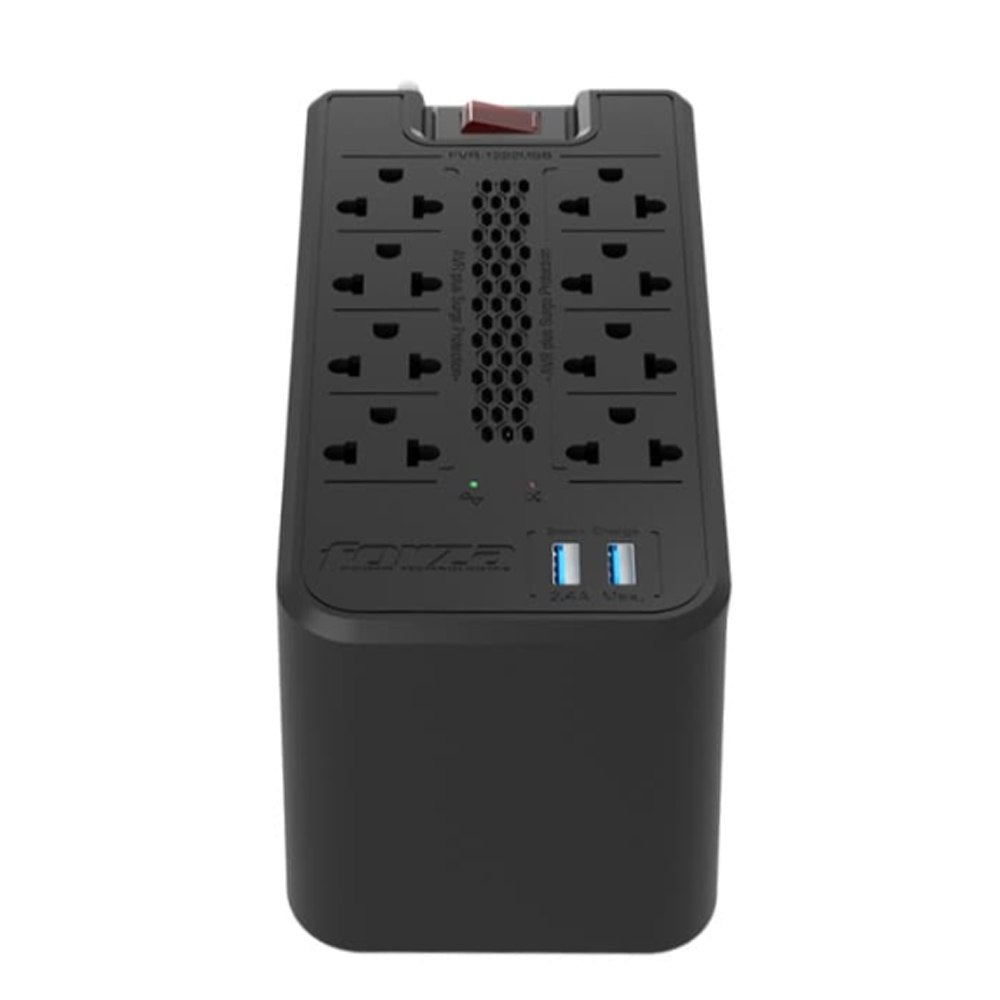 Estabilizador FORZA FVR-1222 1200VA 600W 8 TOMAS 220V 2 USB Regulador S1811