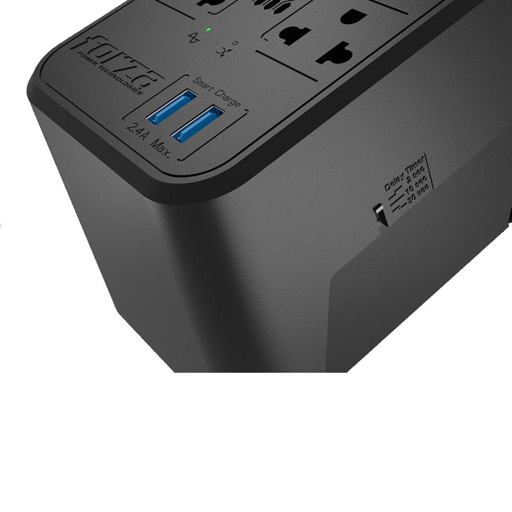 Estabilizador FORZA FVR-1222 1200VA 600W 8 TOMAS 220V 2 USB Regulador S1811