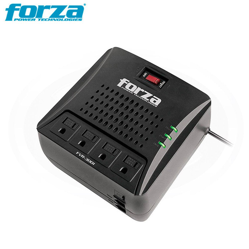Estabilizador FORZA FVR-3002 3000VA 1500W 4 TOMAS 220V Regulador S1812