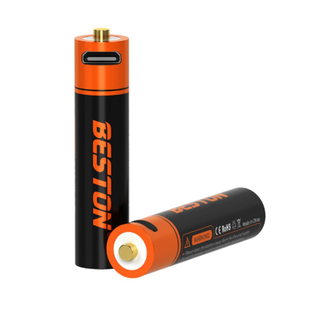 2 Baterias de Litio Recargable AAA Pilas 1.5V 1000nWh BESTON Micro USB S1823