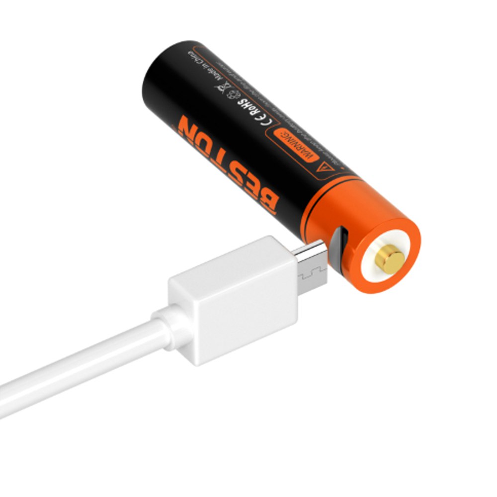 2 Baterias de Litio Recargable AAA Pilas 1.5V 1000nWh BESTON Micro USB S1823