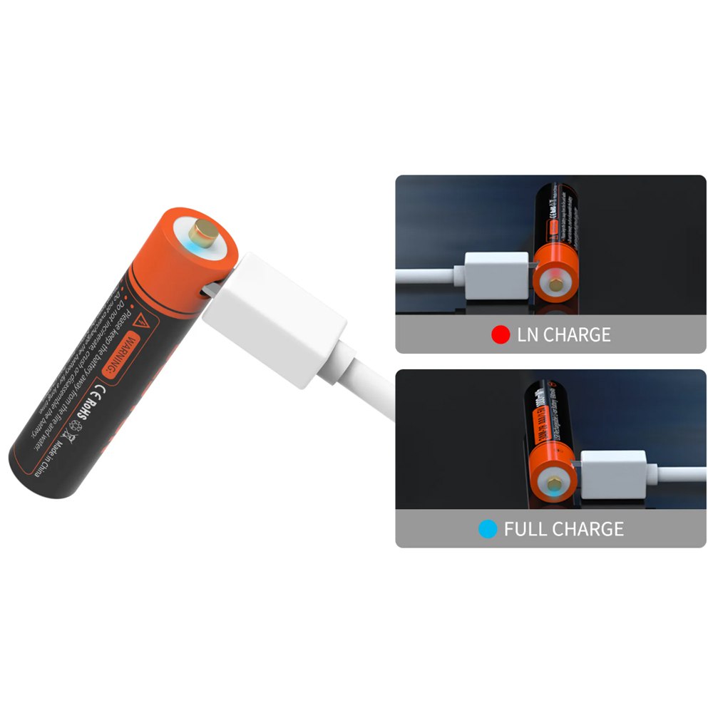 2 Baterias de Litio Recargable AAA Pilas 1.5V 1000nWh BESTON Micro USB S1823