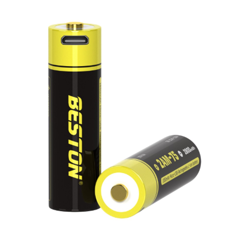 2 Baterias de Litio Recargable AA Pila 1.5V 2800MWh BESTON Micro USB S1824