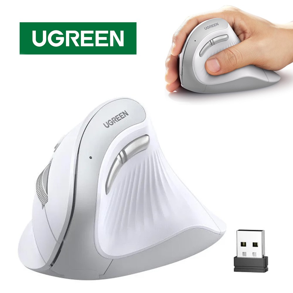 Mouse Vertical Inalambrico Ergonomico UGREEN 4000DPI USB 2.4GHz 10 Mts S1825