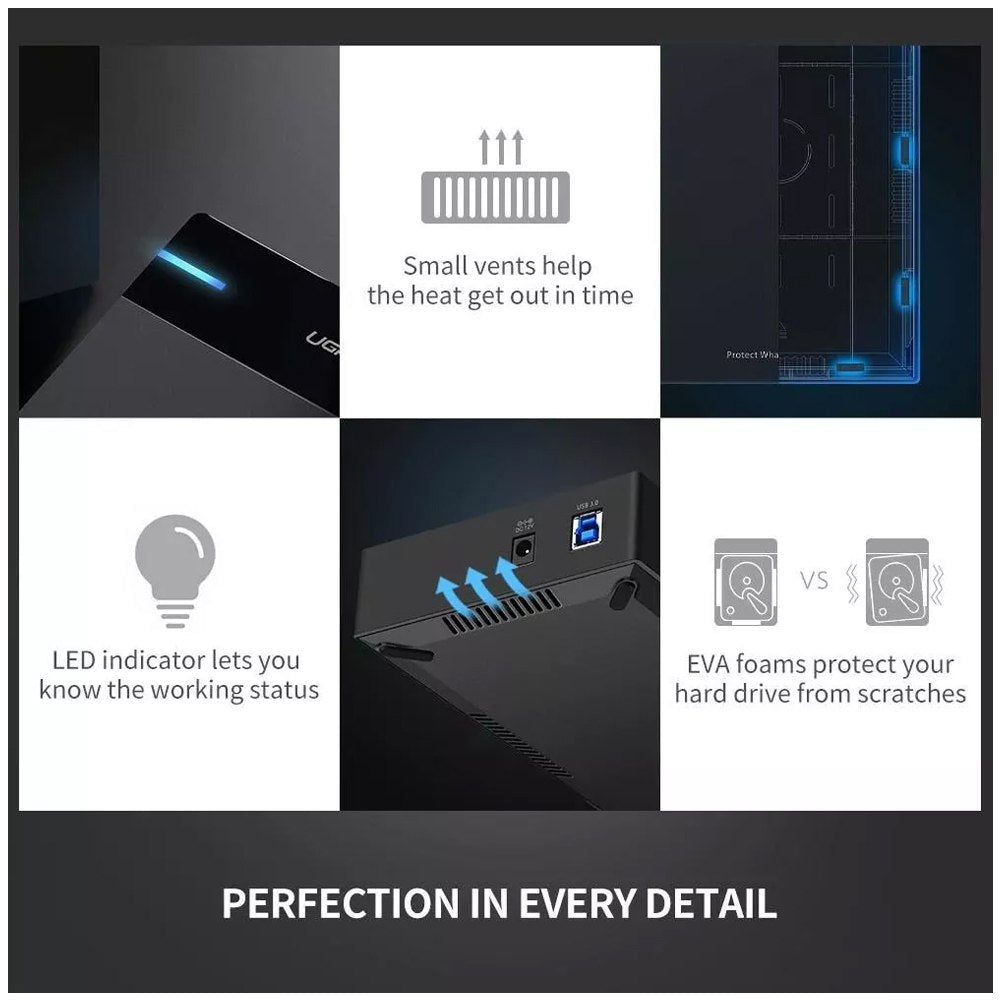 Case Disco Duro Externo Sata 3.5  2.5  UGREEN HDD SATA III USB 3.0 S1827