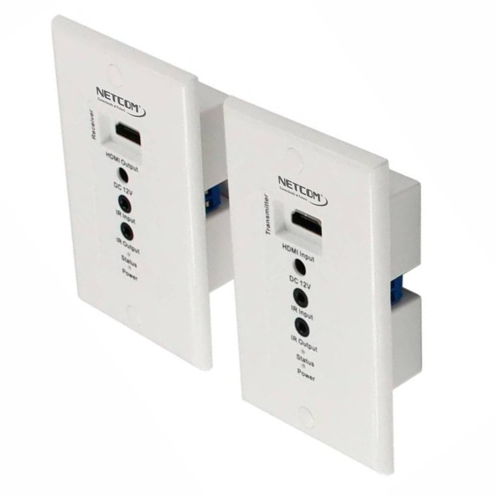 Extender HDMI 70 Metros NETCOM Face plate Placa de Pared UTP Cat 6 7 8 S1828