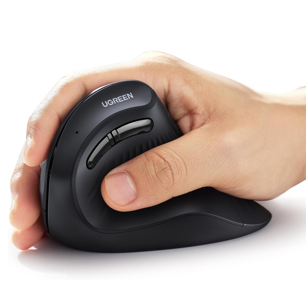 Mouse Vertical Inalambrico Ergonomico UGREEN 4000DPI USB 2.4GHz 10 Mts Negro S1829