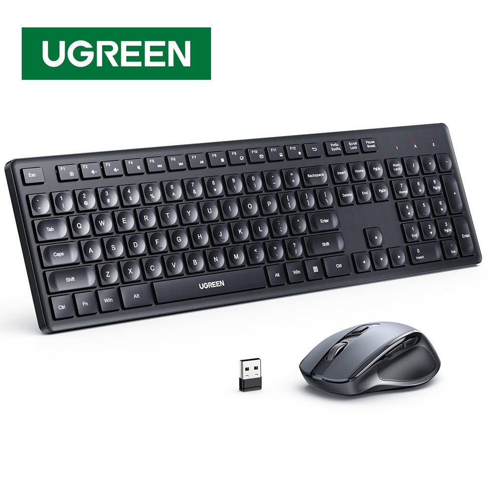 Kit Teclado y Mouse Inalambrico UGREEN Ergonomico Hasta 5 DPI 2.4Hz S1833