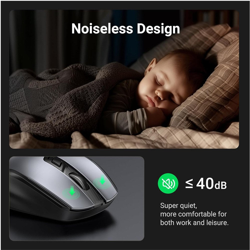 Kit Teclado y Mouse Inalambrico UGREEN Ergonomico Hasta 5 DPI 2.4Hz S1833