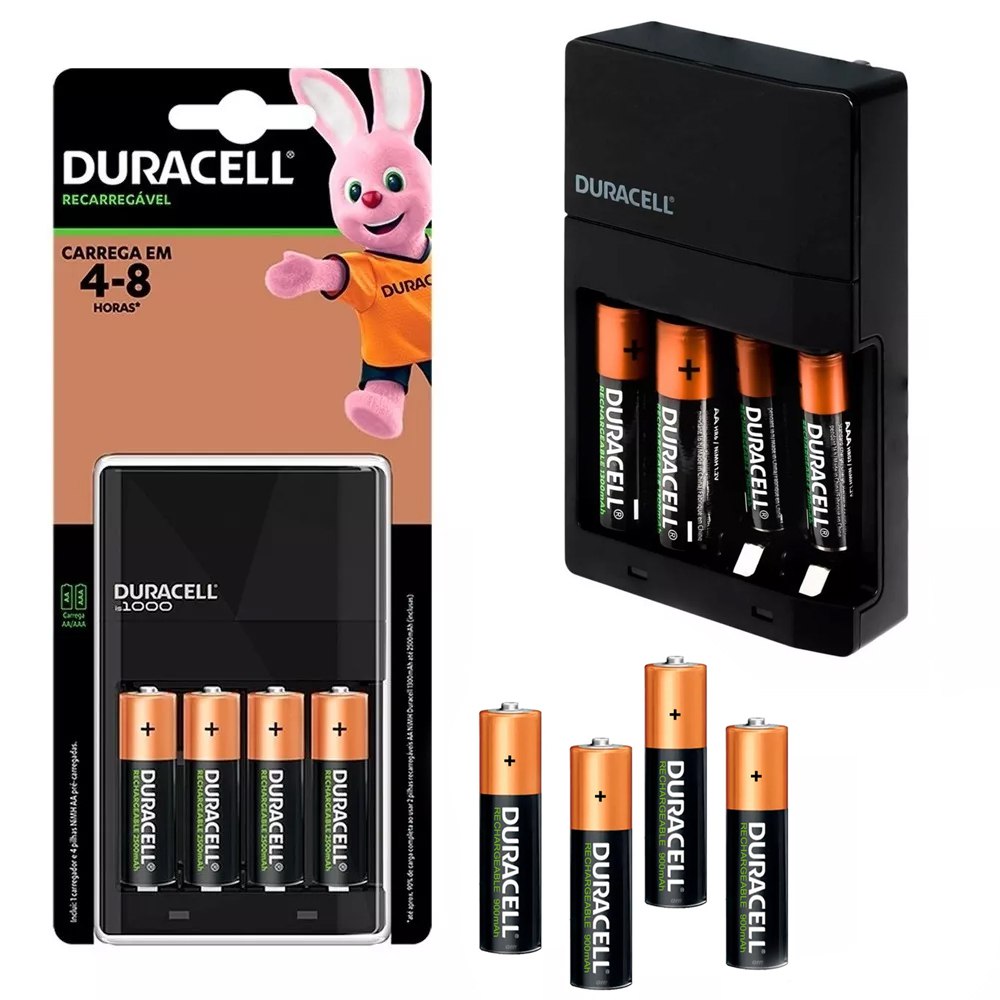 Kit Cargador de Pilas AA Recargables DURACELL + 4 Baterías AA 2500mAh S1842