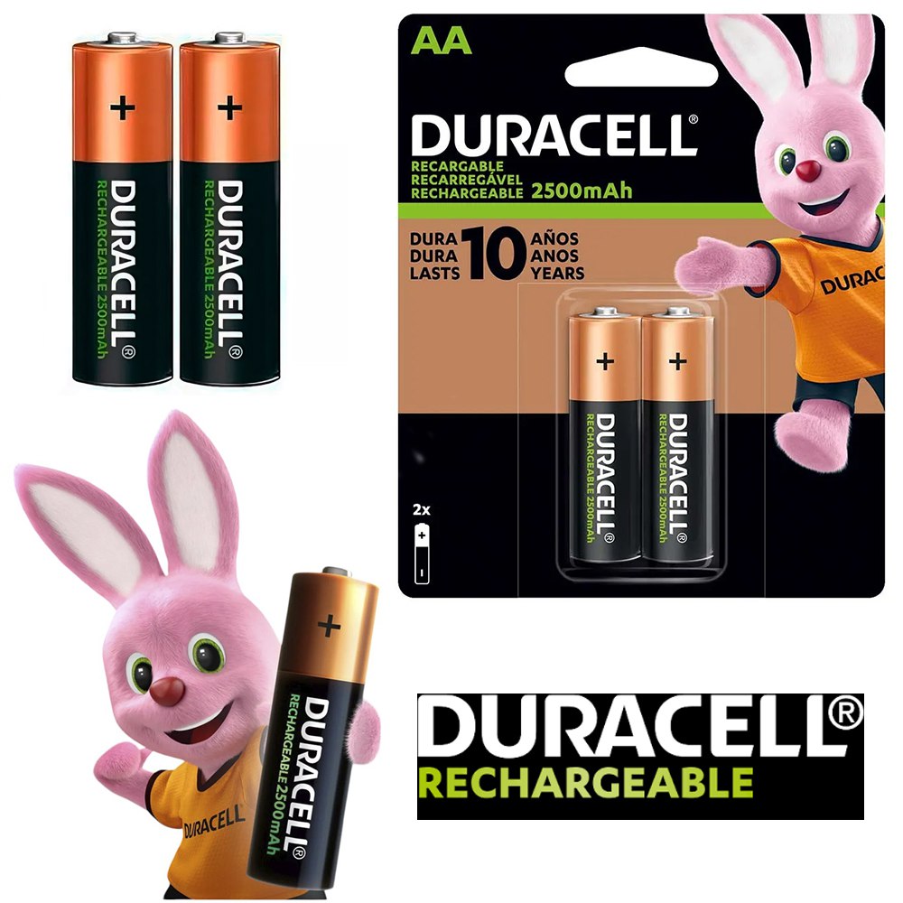 Pilas AA Recargables DURACELL 2500mAh Blister x 2 Unidades Baterias S1844
