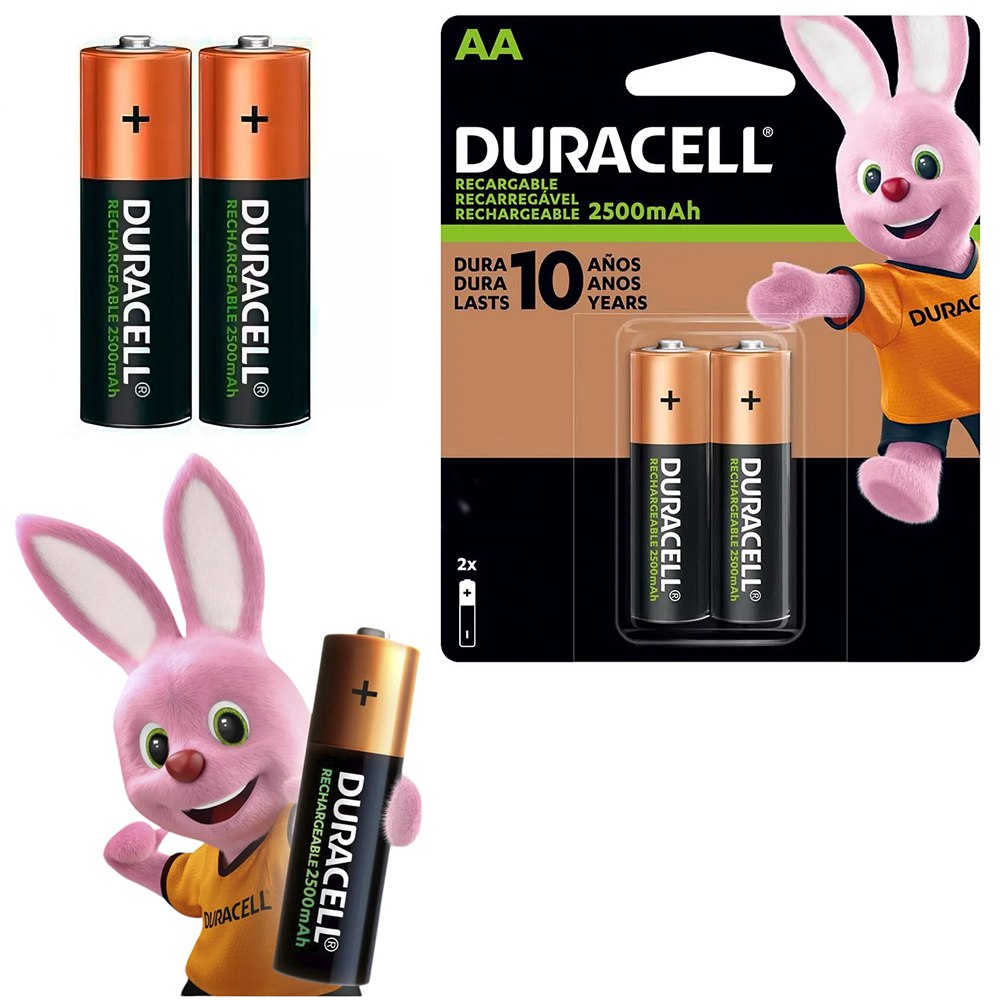 Pilas AA Recargables DURACELL 2500mAh Blister x 2 Unidades Baterias S1844