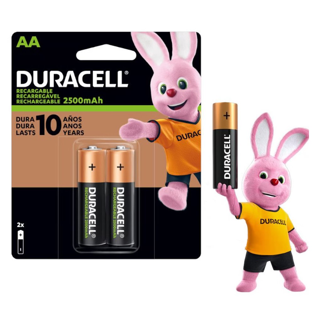 Pilas AA Recargables DURACELL 2500mAh Blister x 2 Unidades Baterias S1844