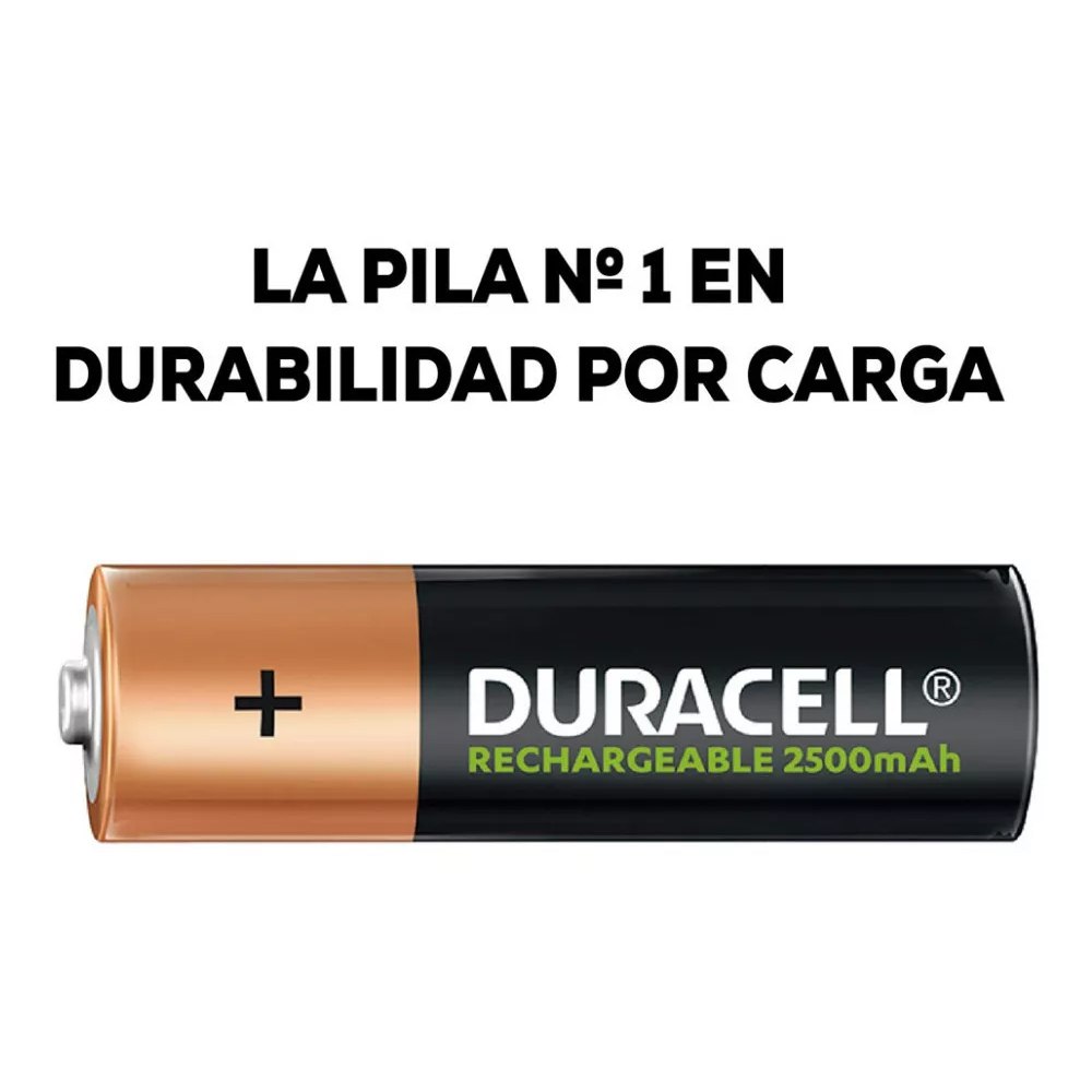 Pilas AA Recargables DURACELL 2500mAh Blister x 4 Unidades Baterias S1845