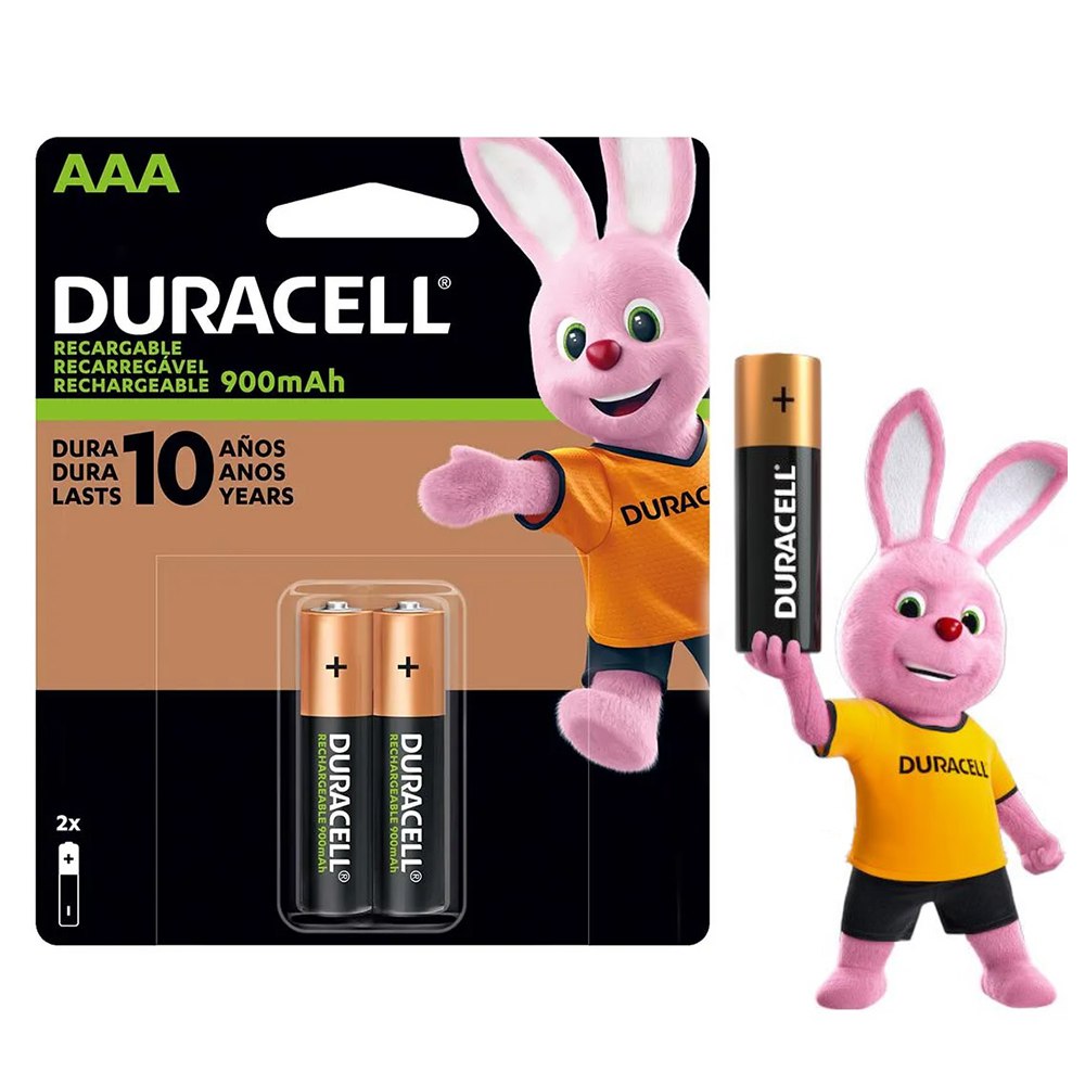 Pilas AAA Recargables DURACELL 900mAh Blister x 2 Unidades Baterias S1846