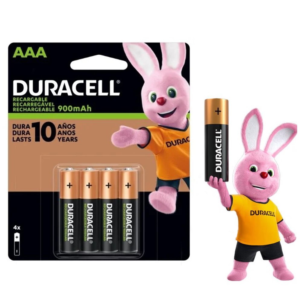 Pilas AAA Recargables DURACELL 900mAh Blister x 4 Unidades Baterias S1847