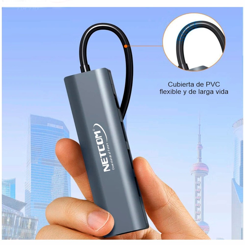 Hub USB C 5 en 2 3 usb 3.0 Puerto Gigabit RJ45 1000Mbps Tipo C S1853