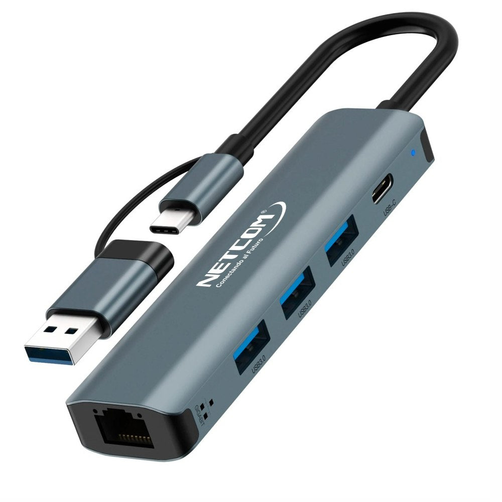 Hub USB C 5 en 2 3 usb 3.0 Puerto Gigabit RJ45 1000Mbps Tipo C S1853