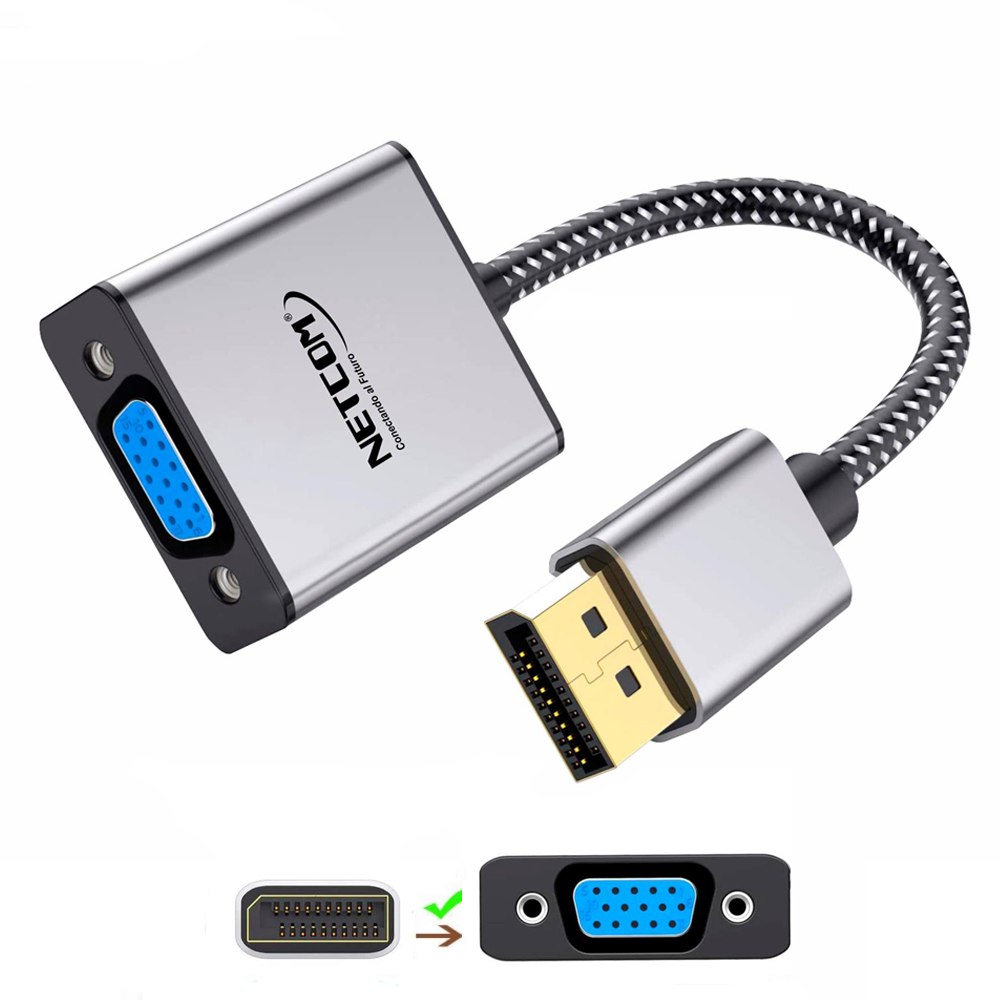 Adaptador Convertidor DisplayPort a Vga NETCOM Premium Dp a Vga 1080P S1854
