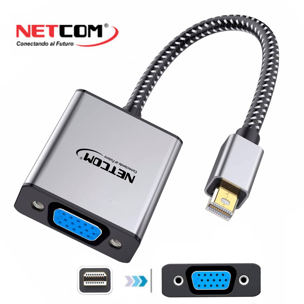 Adaptador Convertidor Mini DisplayPort a Vga NETCOM Premium Dp a Vga S1855