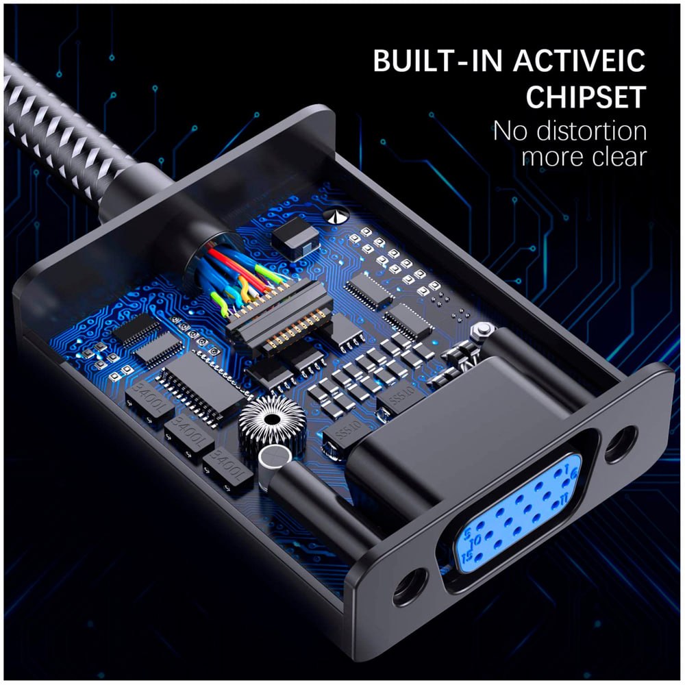 Adaptador Convertidor Mini DisplayPort a Vga NETCOM Premium Dp a Vga S1855