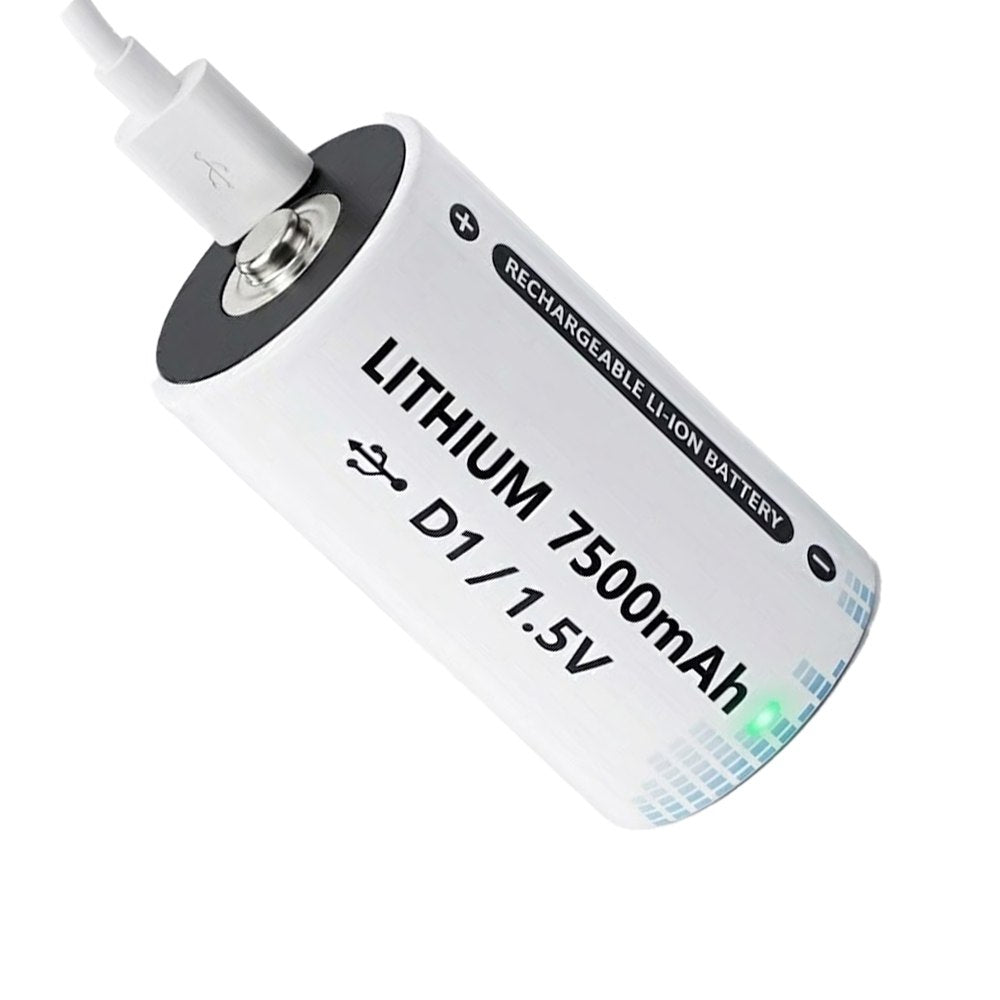 Bateria de Litio Recargable Tipo D 1.5V 7500mAh Pila D1 USB C S1860
